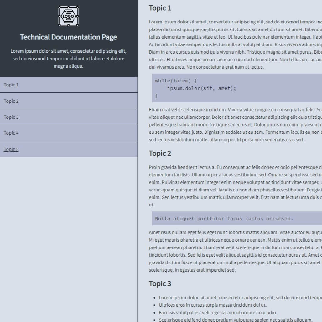 Technical documentation project preview image